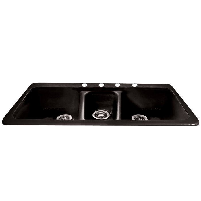 CECO Bolsa Chica 43'' L DropIn Triple Bowl Cast Iron Kitchen Sink